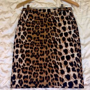 Leopard Print Pencil Skirt.